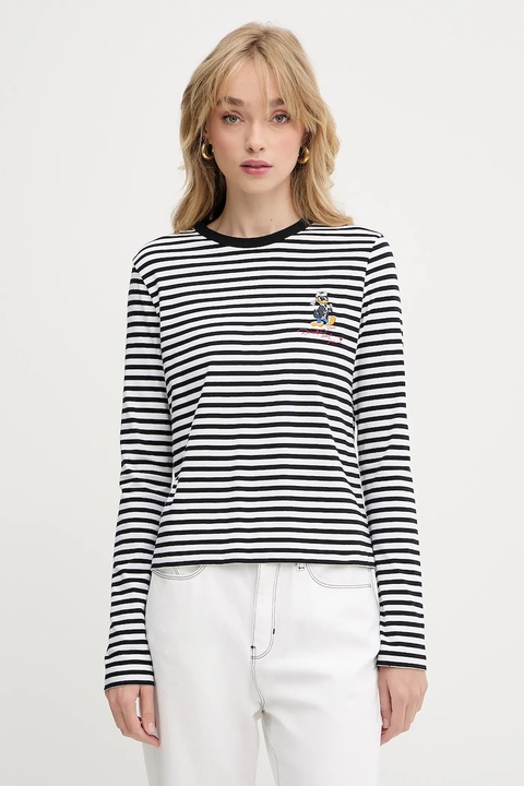 Karl Lagerfeld longsleeve bawełniany KL X DISNEY kolor czarny A3W17091 - zdjęcie produktu nr 1