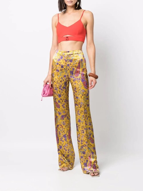 ETRO floral-print flared trousers - Yellow - zdjęcie produktu nr 1
