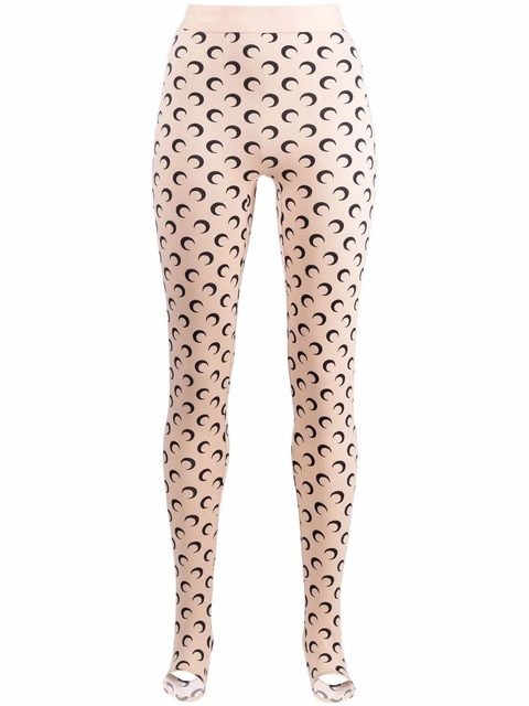 Marine Serre all over moon pattern leggings - Neutrals - zdjęcie produktu nr 1