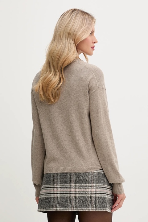 United Colors of Benetton sweter z dodatkiem wełny damski kolor beżowy lekki 102HD4032 - zdjęcie produktu nr 2