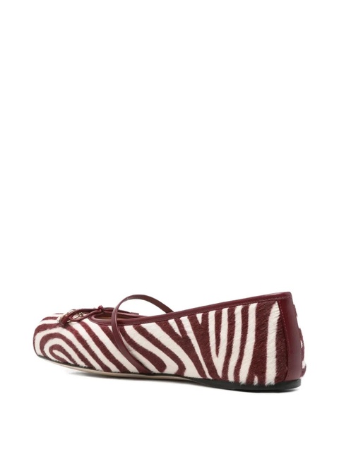 Gucci horsebit-detail zebra-print ballet flats - White - zdjęcie produktu nr 1