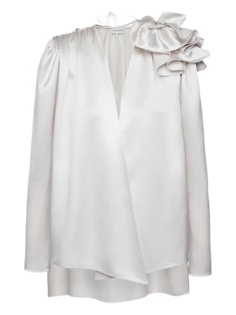 Magda Butrym ruffled-shoulder blouse - White - zdjęcie produktu nr 1