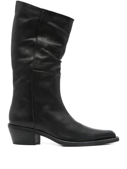 KHAITE 45mm leather pointed-toe boots - Black - zdjęcie produktu nr 1