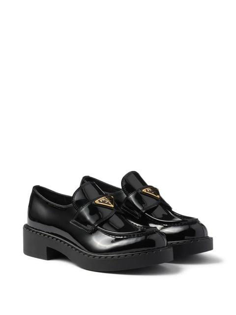 Prada patent-finish leather loafers - Black - zdjęcie produktu nr 2