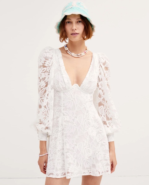 FOR LOVE & LEMONS - Biała sukienka Maureen - zdjęcie produktu nr 1