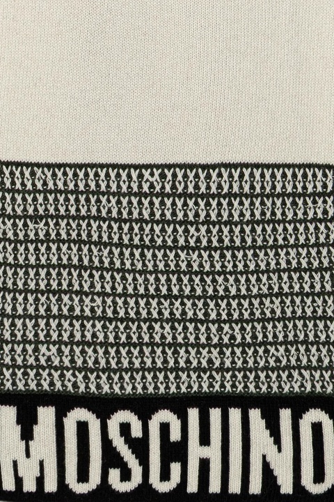 Moschino szalik z wełną kolor zielony wzorzysty M3337 30837 - zdjęcie produktu nr 2