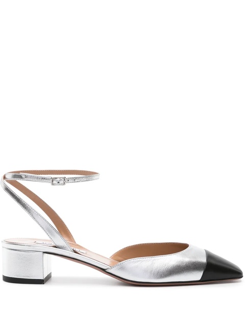 Aquazzura French Flirt 35mm leather pumps - Silver - zdjęcie produktu nr 1