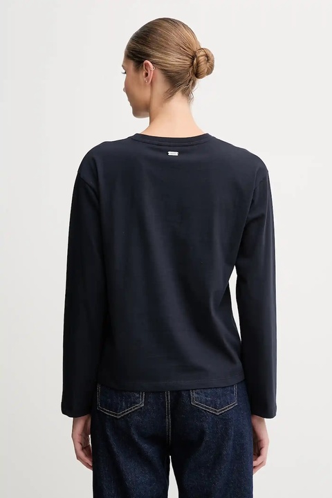 Barbour longsleeve bawełniany LAVENSDALE kolor granatowy LML0899 - zdjęcie produktu nr 2