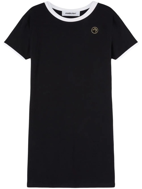 AMBUSH contrast-trim ribbed minidress - Black - zdjęcie produktu nr 1