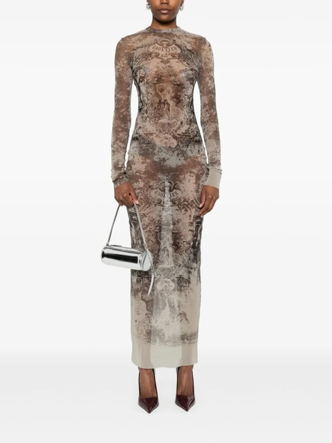 Jean Paul Gaultier graphic-print maxi dress - Neutrals - zdjęcie produktu nr 1