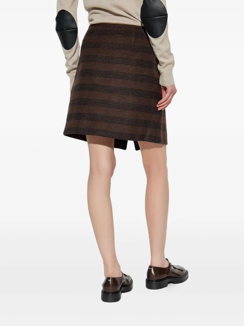 MM6 Maison Margiela asymmetric striped miniskirt - Brown - zdjęcie produktu nr 2