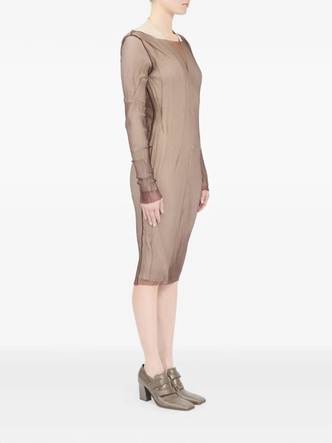 MM6 Maison Margiela ribbed buttoned cardigan dress - Neutrals - zdjęcie produktu nr 1
