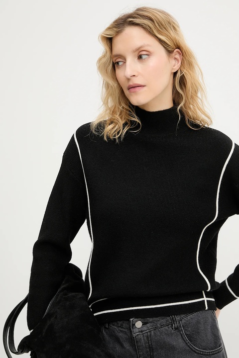 Answear.LAB sweter z kaszmirem damski kolor czarny z półgolfem - zdjęcie produktu nr 1
