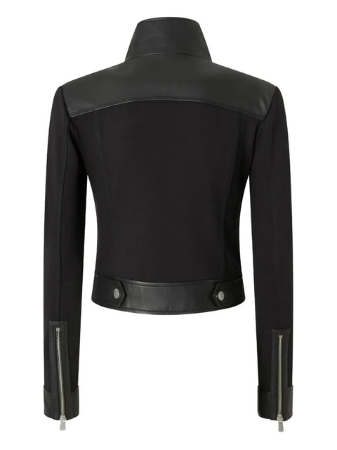 PINKO leather-panelled coat - Black - zdjęcie produktu nr 2