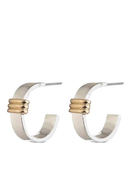 Lauren Ralph Lauren ribbed-detail half-hoop earrings - Silver - zdjęcie produktu nr 1