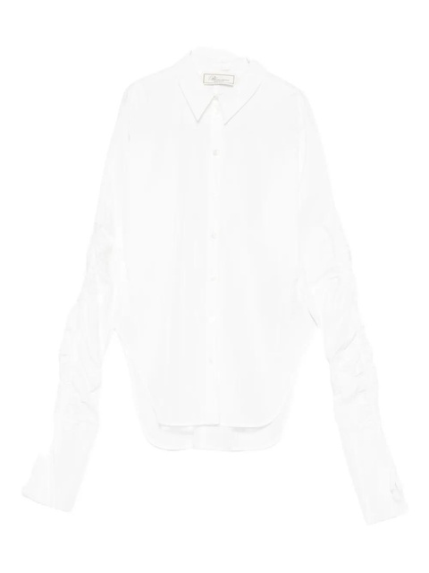 Blumarine gathered-sleeve button-down shirt - White - zdjęcie produktu nr 1