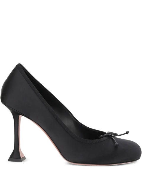 Amina Muaddi 95mm Lila bow-detail pumps - Black - zdjęcie produktu nr 1