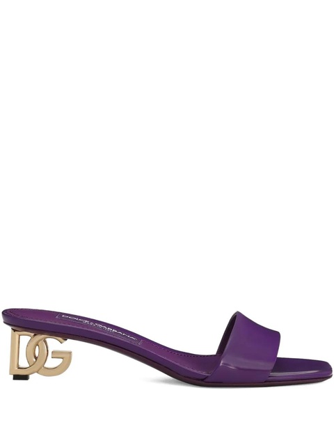 Dolce & Gabbana DNA 40mm logo-plaque heeled sandals - Purple - zdjęcie produktu nr 1