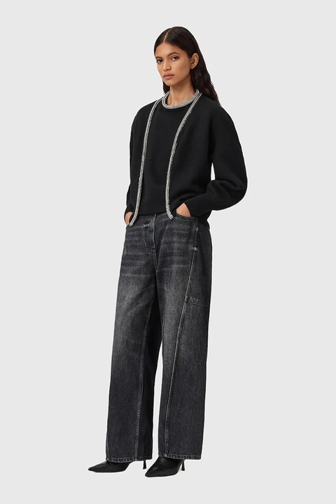 AllSaints kardigan wełniany ODELL damski kolor czarny W033KD - zdjęcie produktu nr 2