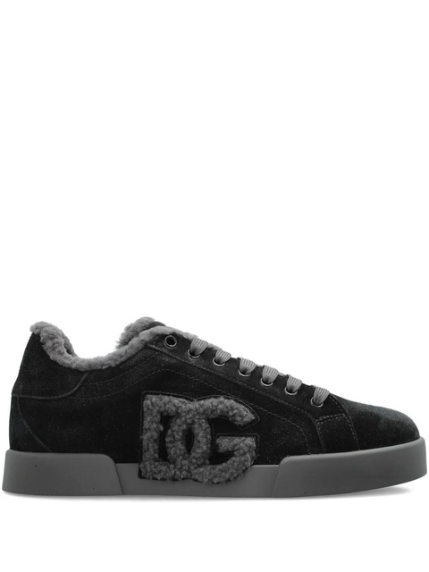 Dolce & Gabbana logo-detail suede trainers - Black - zdjęcie produktu nr 1