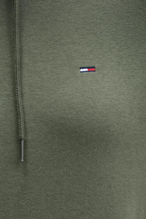 Tommy Jeans bluza damska kolor zielony z kapturem gładka DW0DW19958 - zdjęcie produktu nr 2