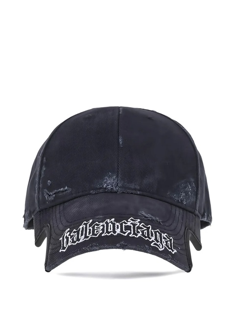 Balenciaga Blackletter Script logo-distressed baseball cap - zdjęcie produktu nr 1
