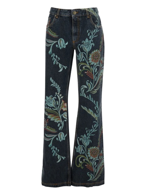 ETRO floral print straigh-leg jeans - Blue - zdjęcie produktu nr 1