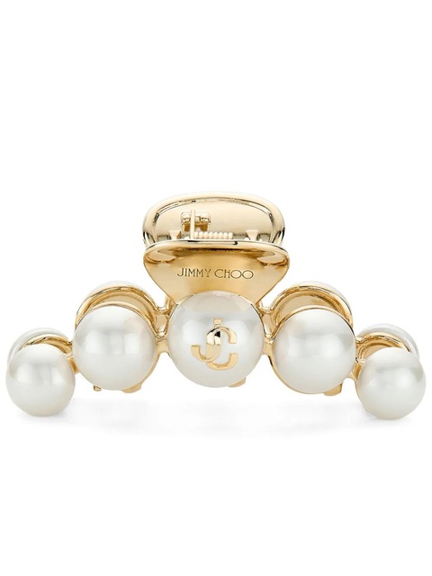 Jimmy Choo pearl-embellished claw clip - Gold - zdjęcie produktu nr 1