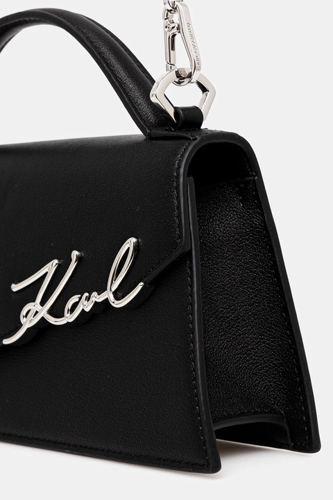 Karl Lagerfeld torebka skórzana kolor czarny A1W30458 - zdjęcie produktu nr 2