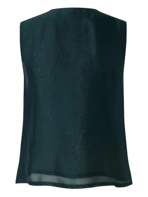 PINKO flower-embellished sleeveless blouse - Green - zdjęcie produktu nr 2