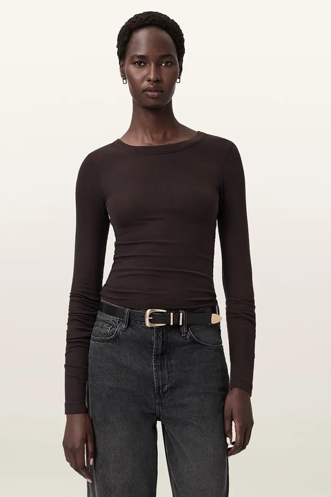 AllSaints longsleeve kolor brązowy W270JB - zdjęcie produktu nr 1