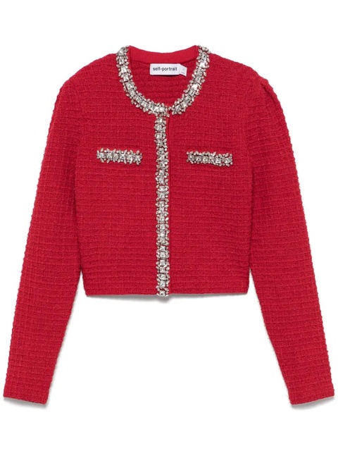 Self-Portrait textured-knit cardigan - zdjęcie produktu nr 1