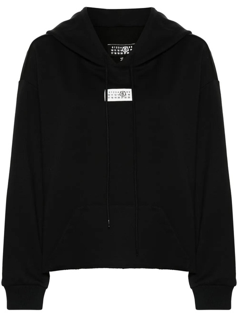 MM6 Maison Margiela numbers-patch hoodie - Black - zdjęcie produktu nr 1