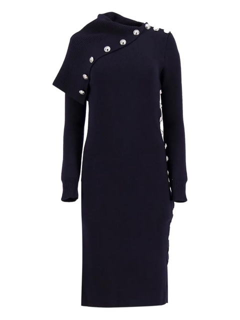 Rabanne button-embellished cowl-neck dress - Blue - zdjęcie produktu nr 1