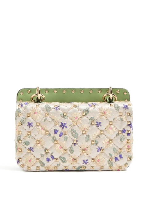 Valentino Garavani small Rockstud Spike jacquard shoulder bag - Neutrals - zdjęcie produktu nr 2