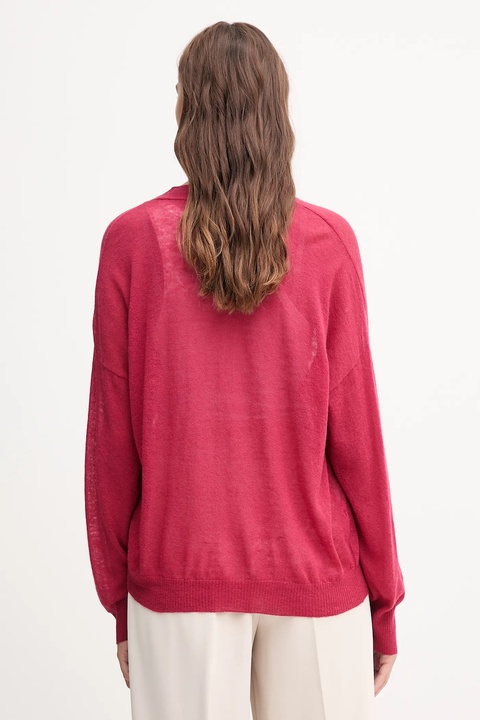 United Colors of Benetton kardigan z wełną damski kolor różowy lekki 109PD6056 - zdjęcie produktu nr 2