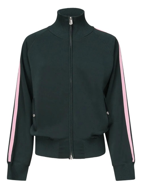 PINKO stripe-detail zip-up sweatshirt - Green - zdjęcie produktu nr 1