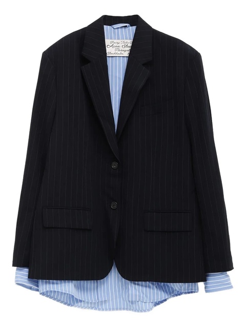 Acne Studios pinstripe single-breasted blazer - Blue - zdjęcie produktu nr 1