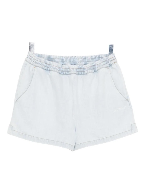 Off-White logo-print denim shorts - Blue - zdjęcie produktu nr 1