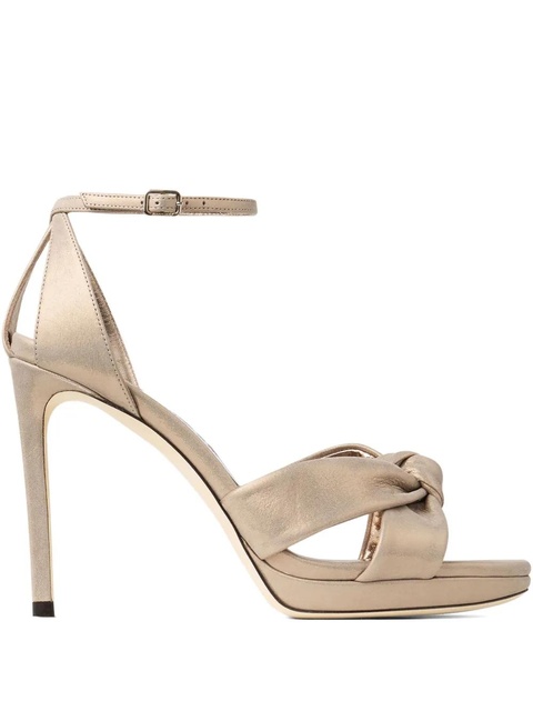Jimmy Choo 85mm Rosie knotted ankle-strap sandals - Gold - zdjęcie produktu nr 1