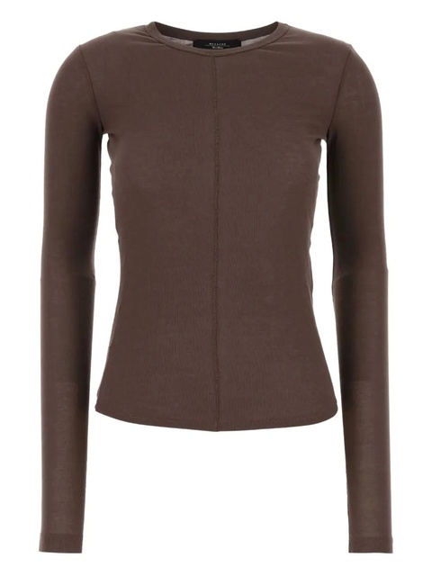 Weekend Max Mara long-sleeved cotton T-shirt - Brown - zdjęcie produktu nr 1
