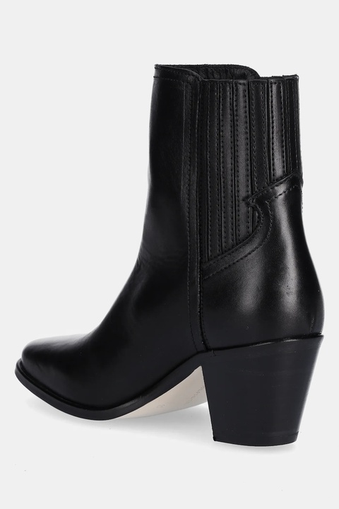 Tommy Hilfiger sztyblety skórzane WESTERN MID HEEL LEATHER CHELSEA damskie kolor czarny na słupku FW0FW08890 - zdjęcie produktu nr 2