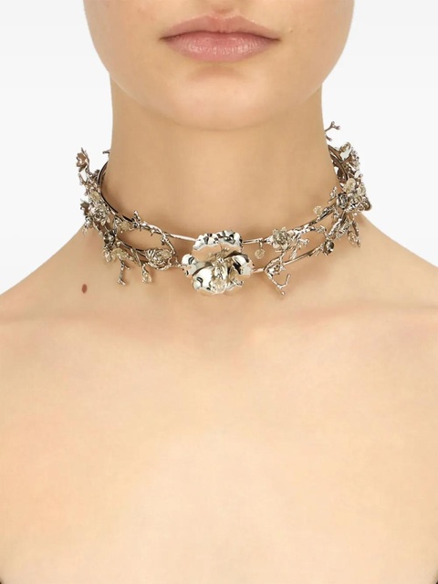 Blumarine floral-motif choker necklace - Grey - zdjęcie produktu nr 2
