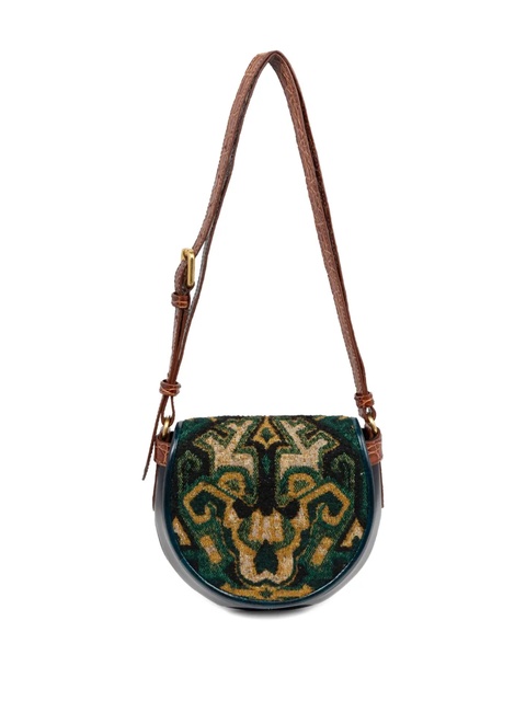 DRIES VAN NOTEN abstract-pattern half-moon crossbody bag - Green - zdjęcie produktu nr 2