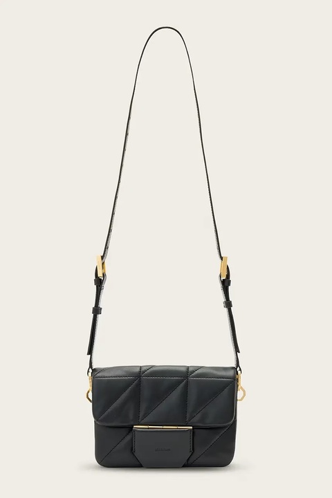 AllSaints torebka skórzana JUPITER kolor czarny W211XD - zdjęcie produktu nr 1
