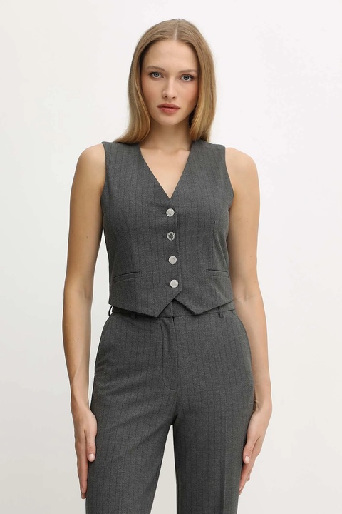 Morgan kamizelka kolor szary jednorzędowa CBOKY.F - zdjęcie produktu nr 1