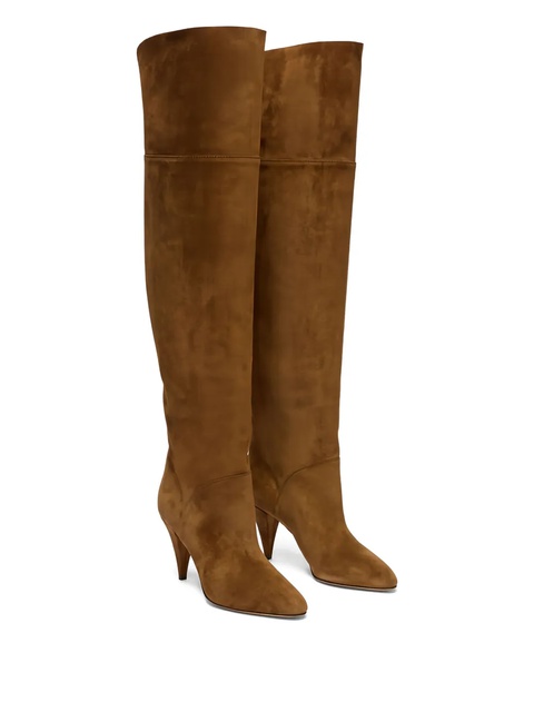 Casadei 120MM suede calfskin high-heeled boots - Brown - zdjęcie produktu nr 2