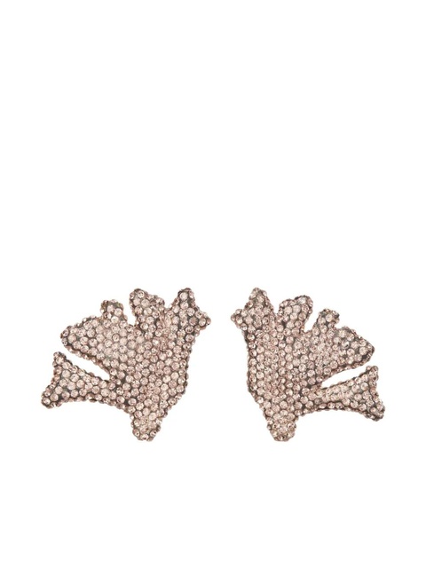 Tory Burch Coral rhinestone-embellished clip-on earrings - Silver - zdjęcie produktu nr 1