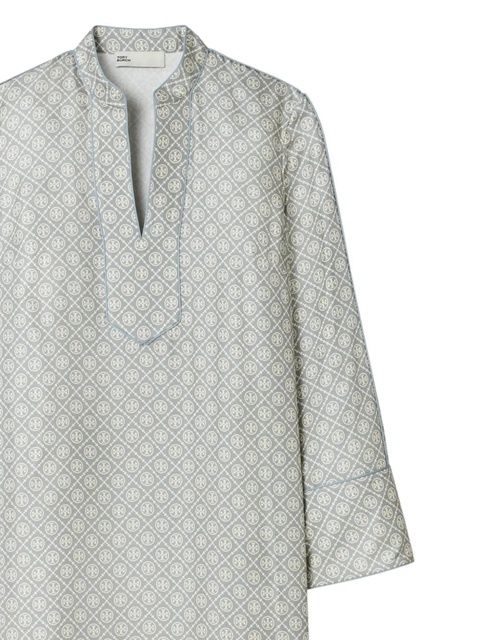 Tory Burch T-monogram silk kaftan - Grey - zdjęcie produktu nr 2