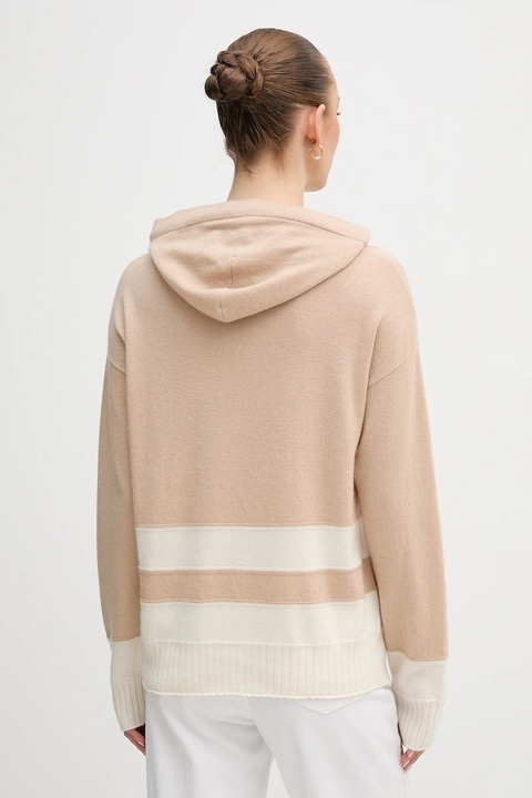 United Colors of Benetton sweter z dodatkiem wełny damski kolor beżowy lekki 102HE203V - zdjęcie produktu nr 2